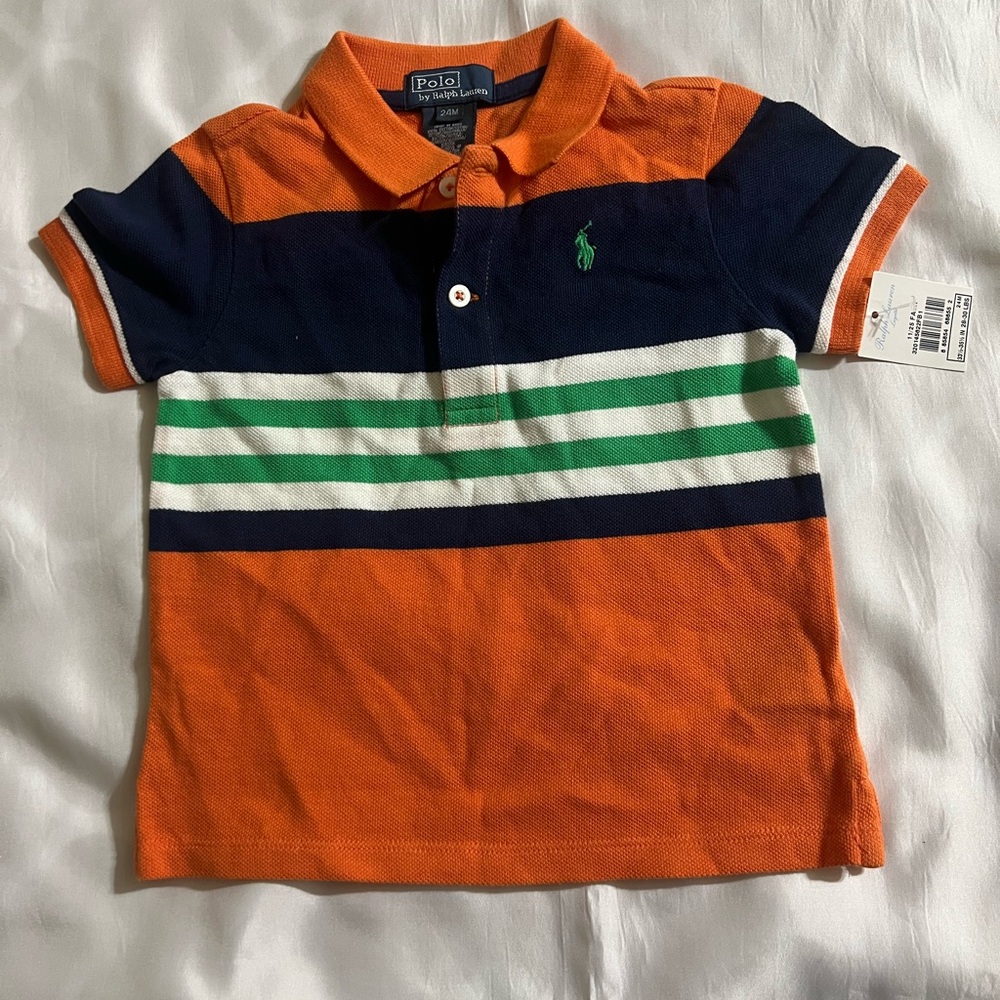 Ralph Lauren Kids Polo Shirt - Orange, Navy, Green, White